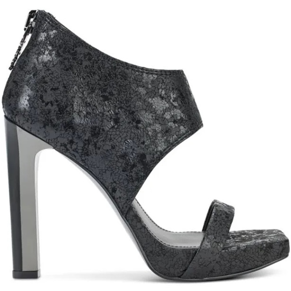 DKNY metallic gunmetal heels sz 6.5/7
